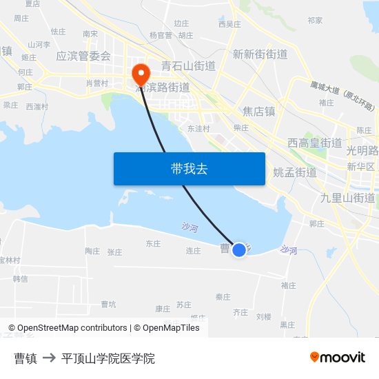 曹镇 to 平顶山学院医学院 map