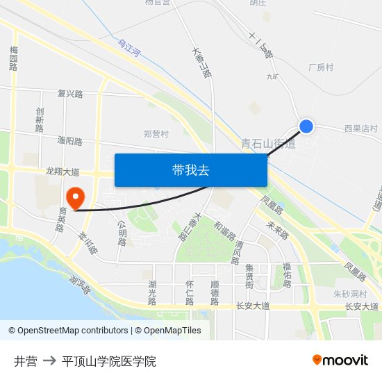 井营 to 平顶山学院医学院 map