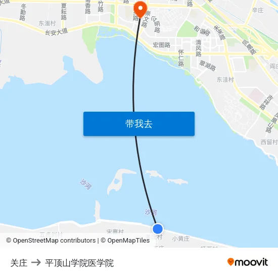 关庄 to 平顶山学院医学院 map