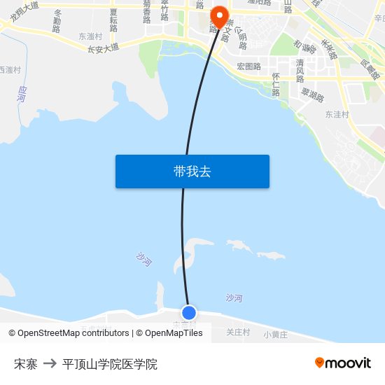 宋寨 to 平顶山学院医学院 map