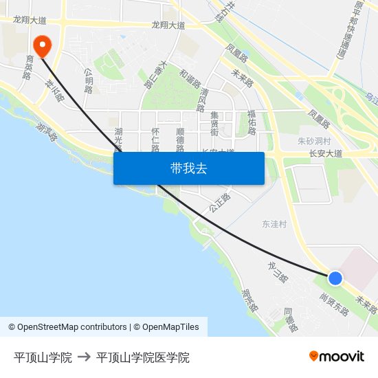 平顶山学院 to 平顶山学院医学院 map