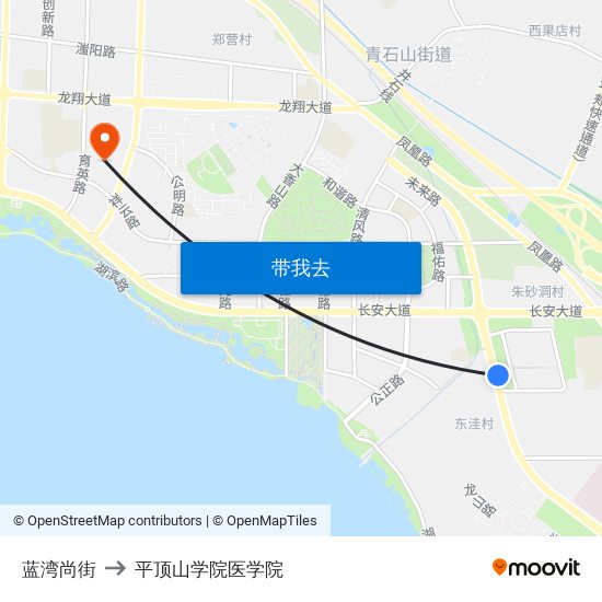 蓝湾尚街 to 平顶山学院医学院 map