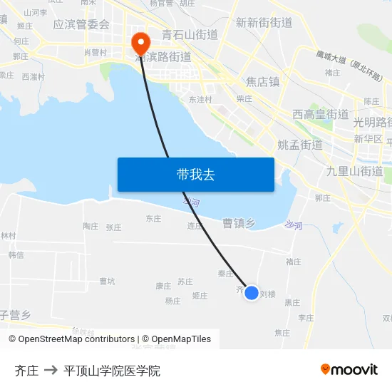 齐庄 to 平顶山学院医学院 map