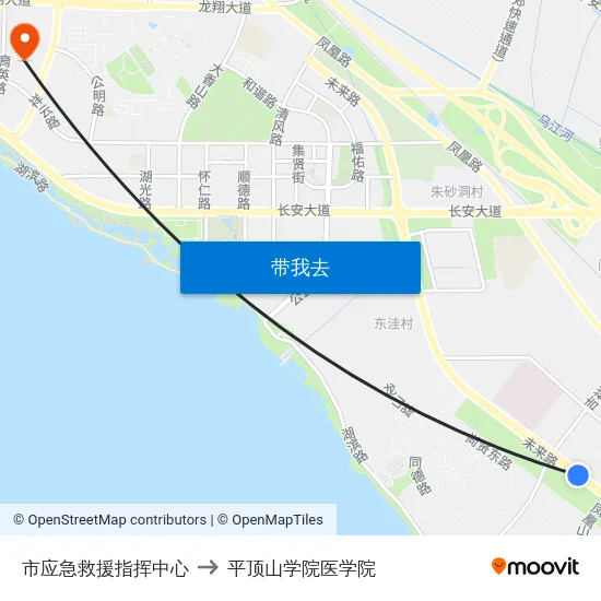 市应急救援指挥中心 to 平顶山学院医学院 map