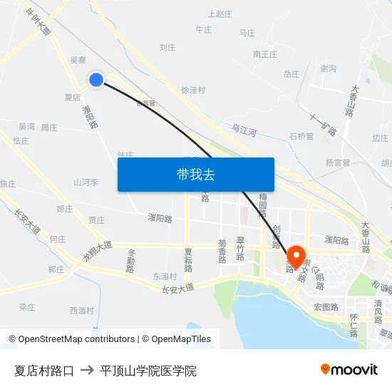 夏店村路口 to 平顶山学院医学院 map