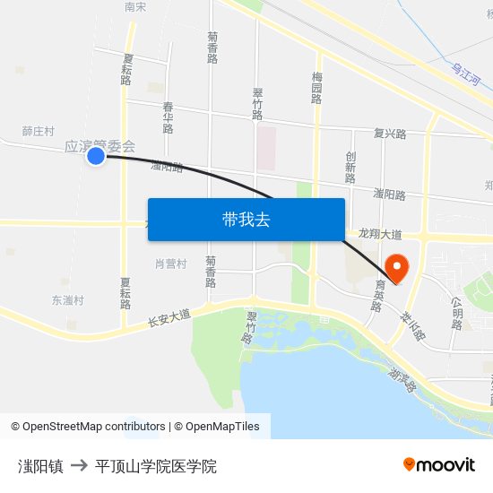 滍阳镇 to 平顶山学院医学院 map