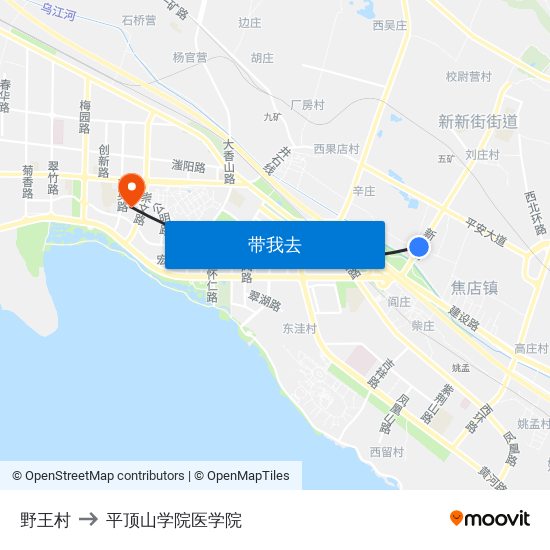 野王村 to 平顶山学院医学院 map