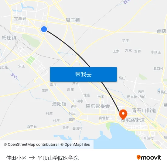 佳田小区 to 平顶山学院医学院 map