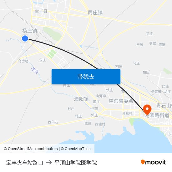 宝丰火车站路口 to 平顶山学院医学院 map