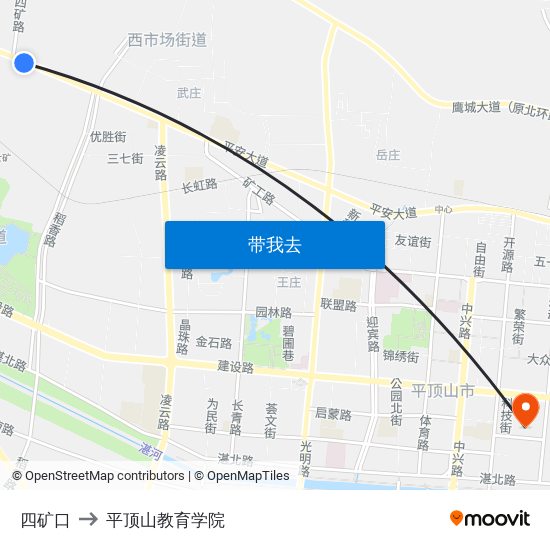 四矿口 to 平顶山教育学院 map