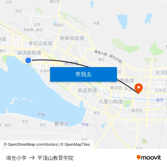 湖光小学 to 平顶山教育学院 map
