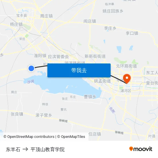 东羊石 to 平顶山教育学院 map