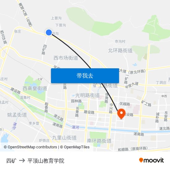 四矿 to 平顶山教育学院 map