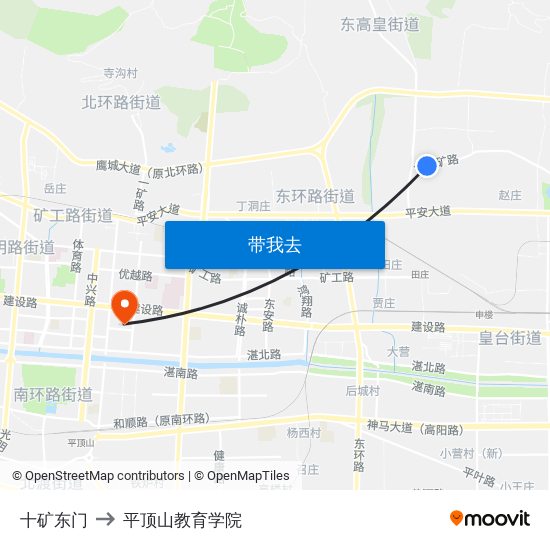 十矿东门 to 平顶山教育学院 map