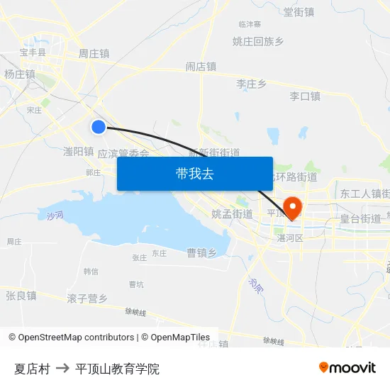 夏店村 to 平顶山教育学院 map