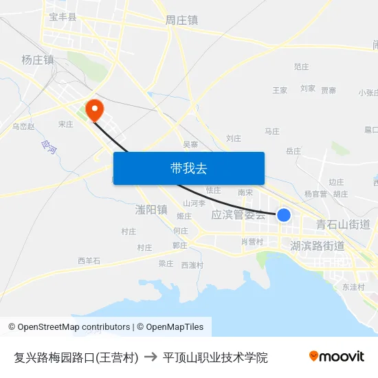 复兴路梅园路口(王营村) to 平顶山职业技术学院 map