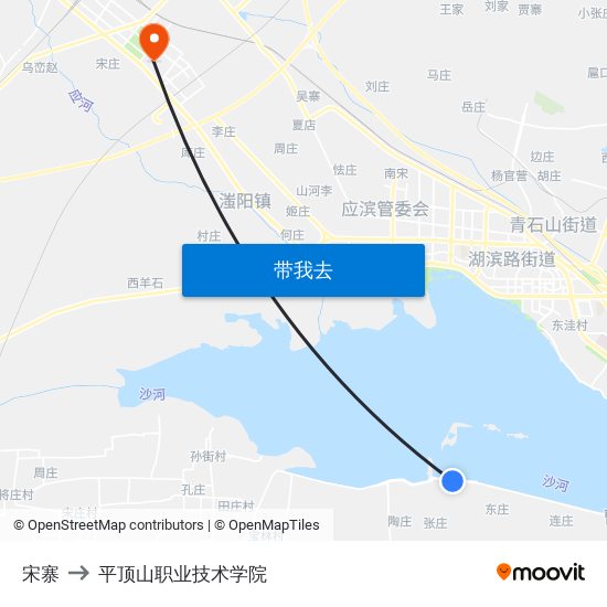 宋寨 to 平顶山职业技术学院 map