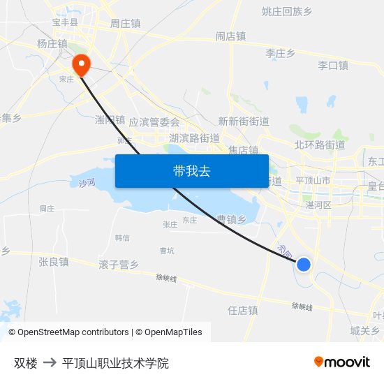 双楼 to 平顶山职业技术学院 map