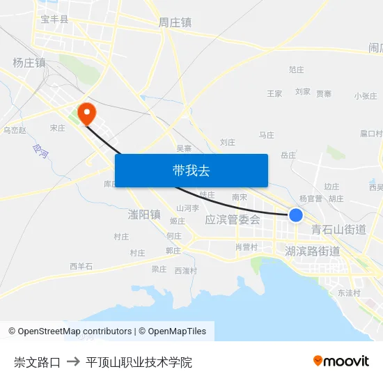 崇文路口 to 平顶山职业技术学院 map