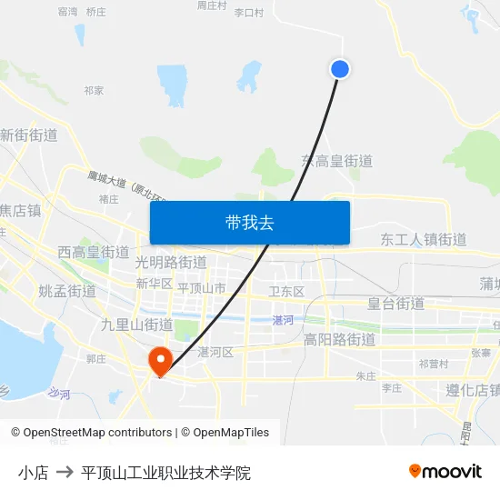 小店 to 平顶山工业职业技术学院 map