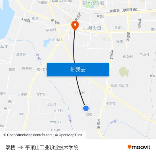 双楼 to 平顶山工业职业技术学院 map