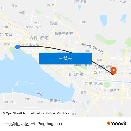 一品澜山小区 to Pingdingshan map