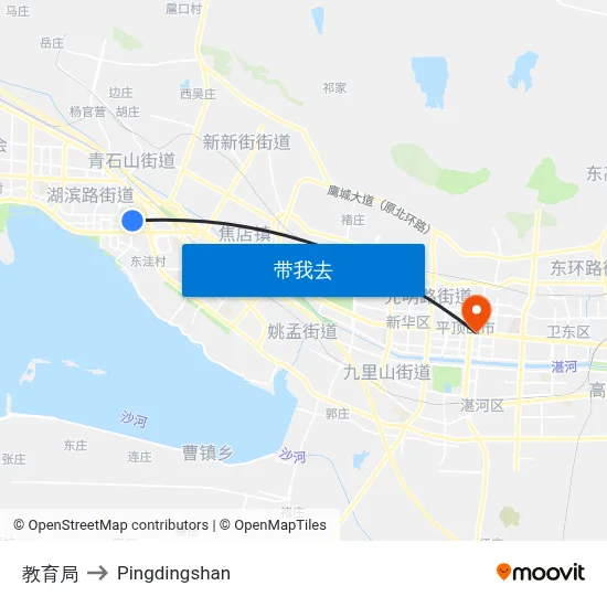 教育局 to Pingdingshan map