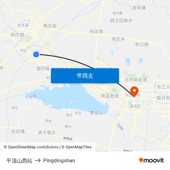 平顶山西站 to Pingdingshan map