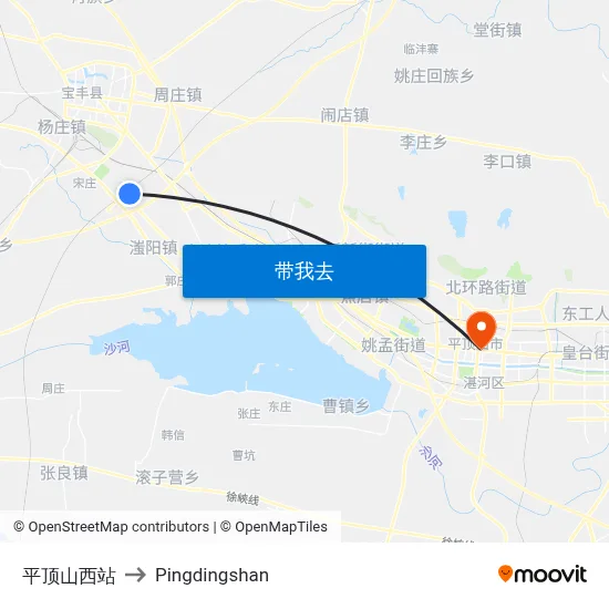 平顶山西站 to Pingdingshan map