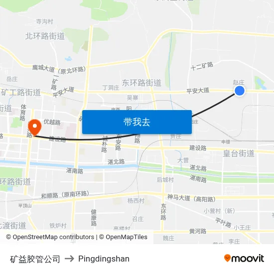 矿益胶管公司 to Pingdingshan map