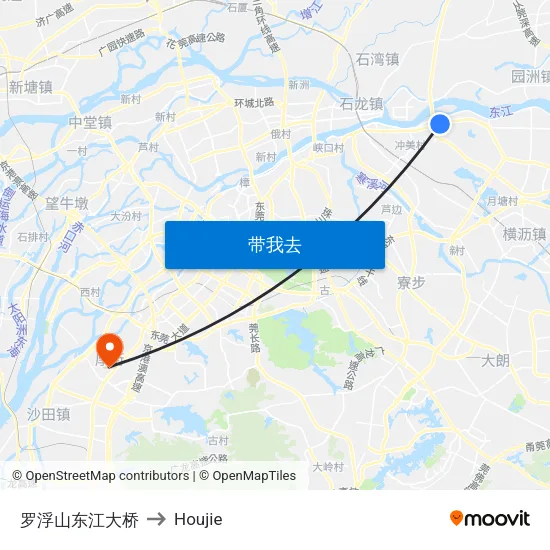 罗浮山东江大桥 to Houjie map