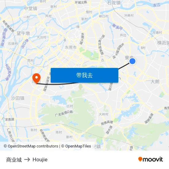 商业城 to Houjie map