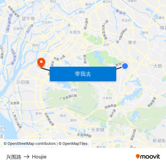兴围路 to Houjie map