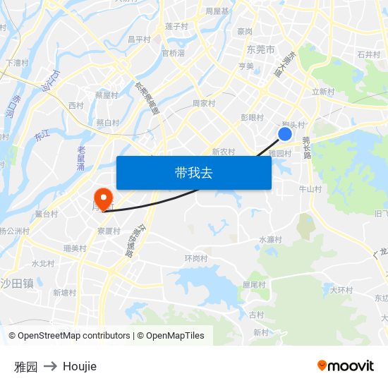 雅园 to Houjie map