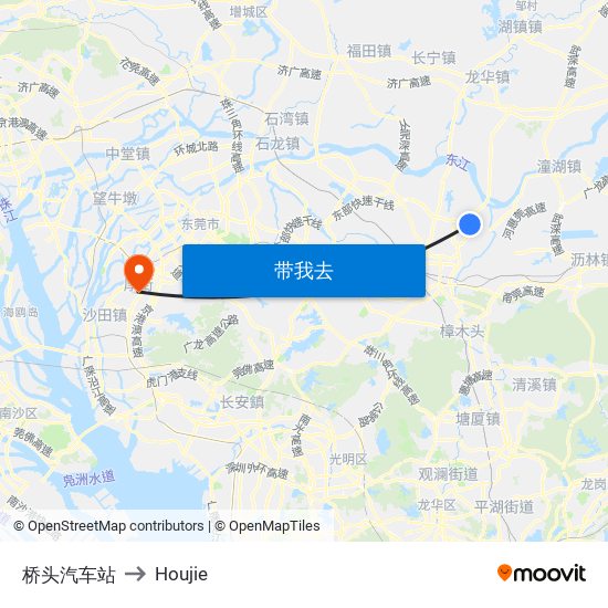 桥头汽车站 to Houjie map