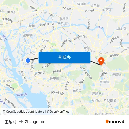 宝纳村 to Zhangmutou map