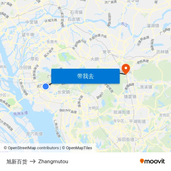 旭新百货 to Zhangmutou map