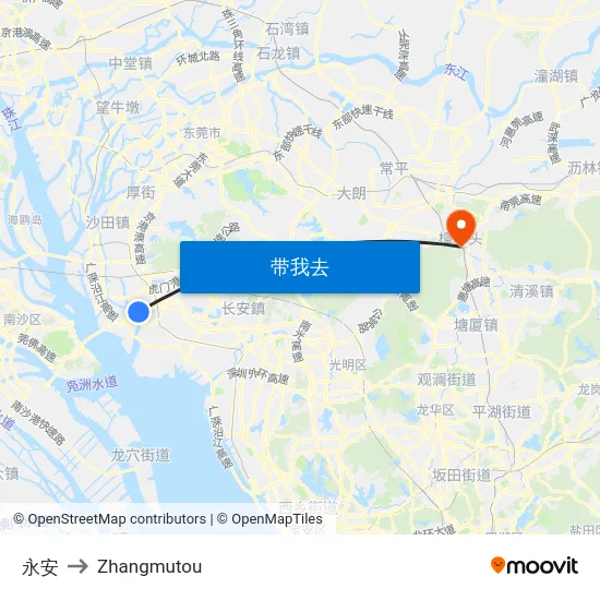 永安 to Zhangmutou map