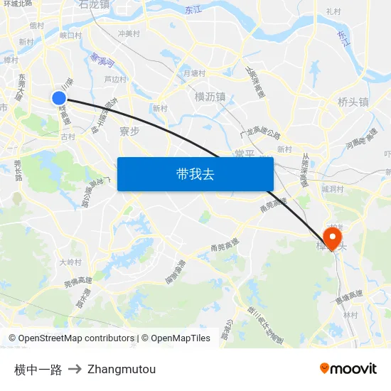 横中一路 to Zhangmutou map