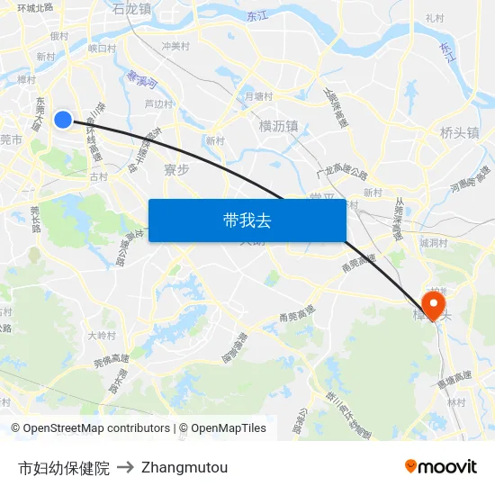 市妇幼保健院 to Zhangmutou map