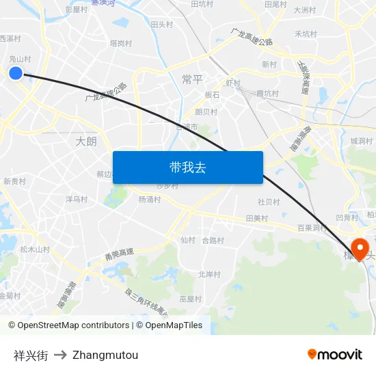 祥兴街 to Zhangmutou map