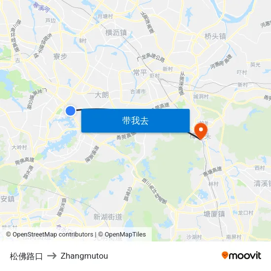 松佛路口 to Zhangmutou map