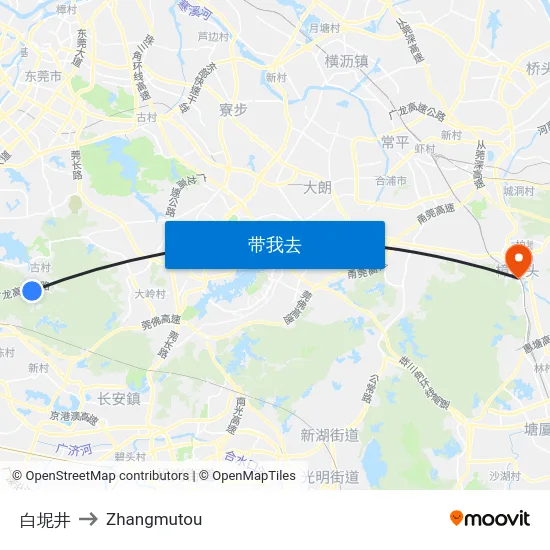 白坭井 to Zhangmutou map