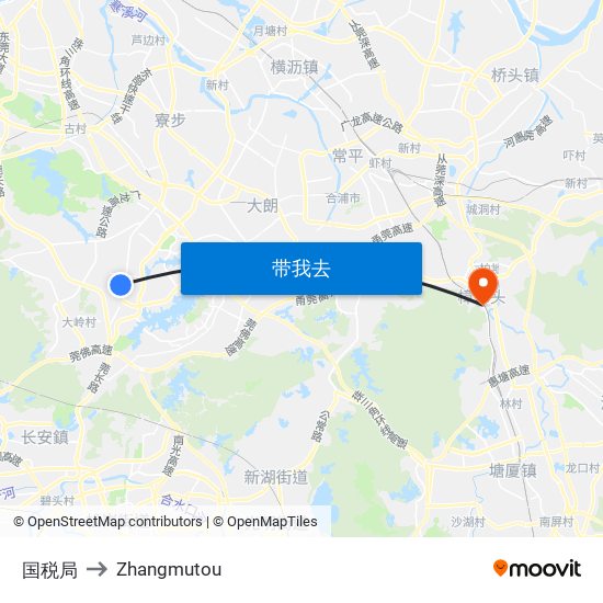 国税局 to Zhangmutou map