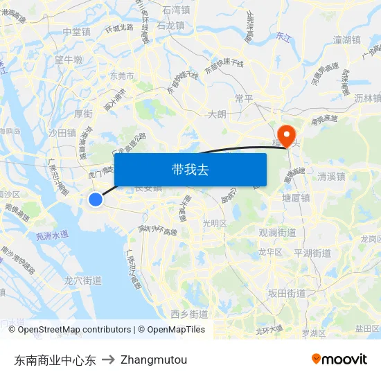 东南商业中心东 to Zhangmutou map