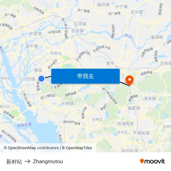 新村站 to Zhangmutou map