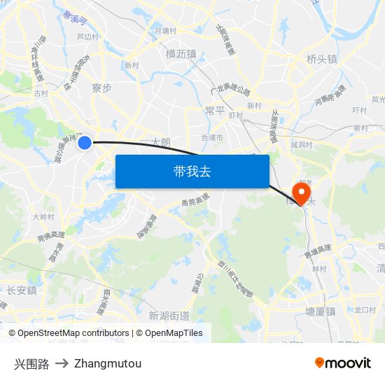 兴围路 to Zhangmutou map