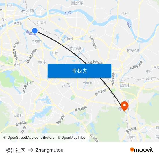 横江社区 to Zhangmutou map