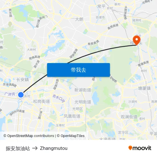 振安加油站 to Zhangmutou map