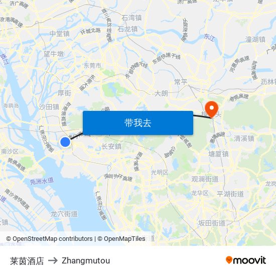 莱茵酒店 to Zhangmutou map